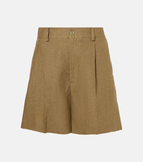 Tracy pleated linen shorts