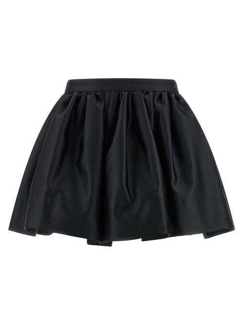 Satin Balloon Skirt — Black