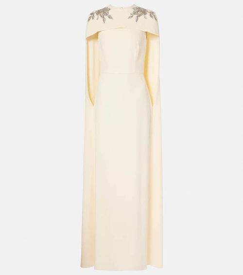 green emerald velvet dress Sleeveless Drape Shoulder Gown main image 1