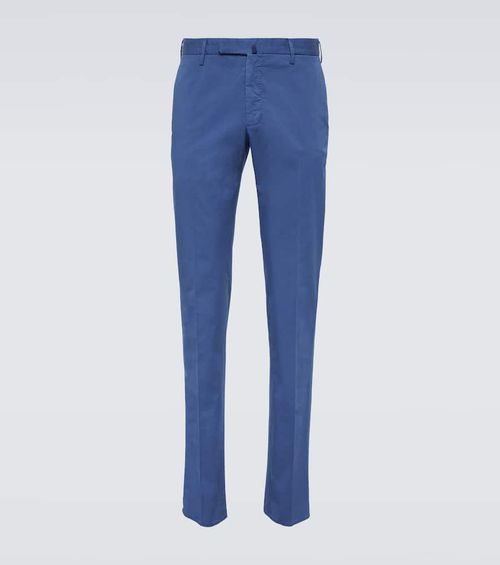 Cotton-blend slim pants