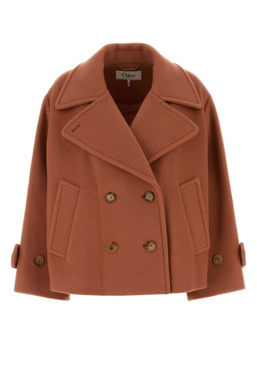 Virgin Wool Blend Coat — Pink