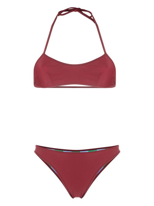 Reversible striped bikini set - Red