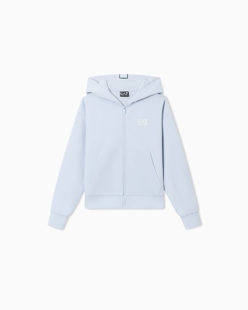 Girl hooded sweatshirt in Natural VENTUS7 technical fabric