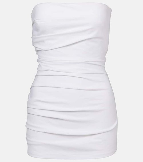 Lena strapless cotton-blend top