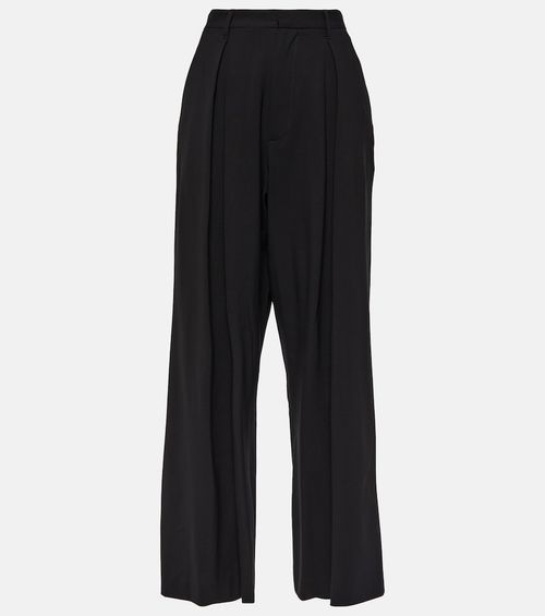 Wool-blend wide-leg pants