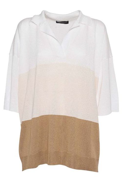 Lorena Antoniazzi Striped V-Neck T-Shirt