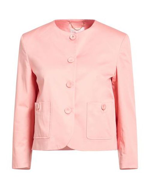 Woman Jacket Salmon pink Size L Cotton, Elastane