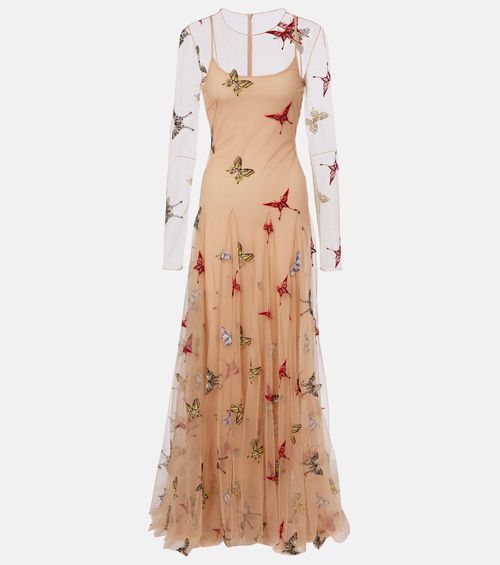 Patch-appliqué maxi dress