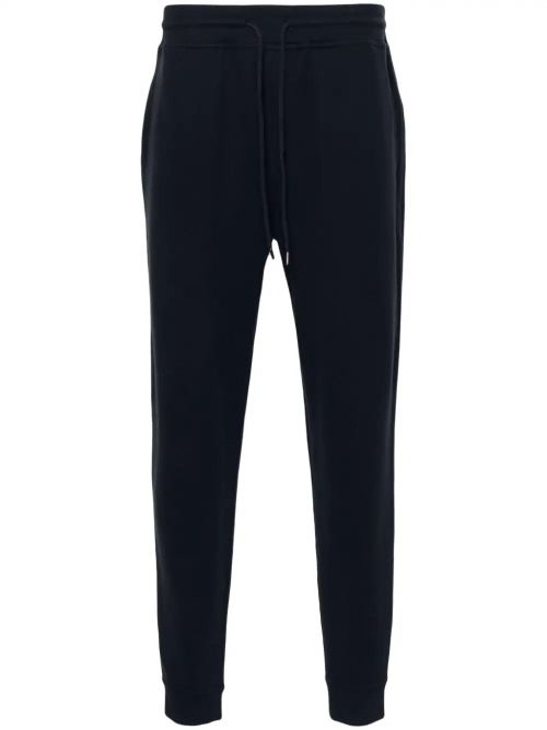 Logo-Print Cotton Blend Joggers — Navy