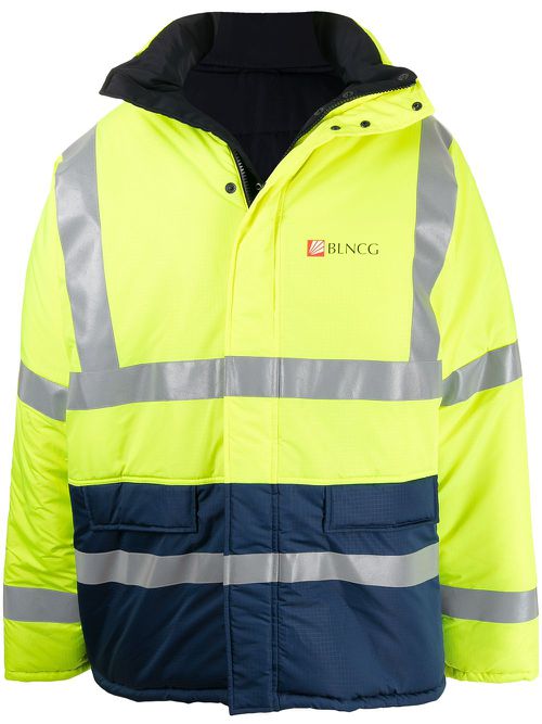 Reversible logo-print parka - Yellow