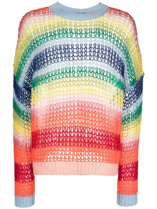 Striped crew-neck jumper - Blue