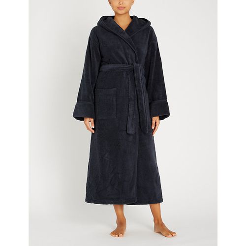 Womens Navy Hooded Hydrocotton Dressing Gown