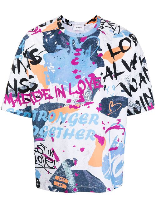 Graphic-print short-sleeved T-shirt - Multicolour