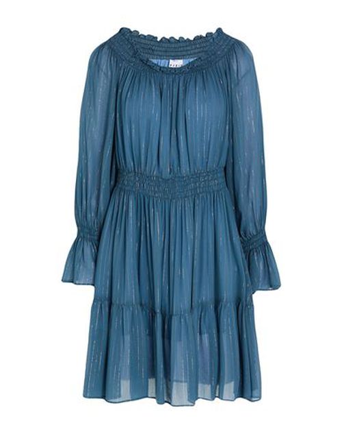 Woman Mini dress Slate blue Size 4 Viscose, Metal