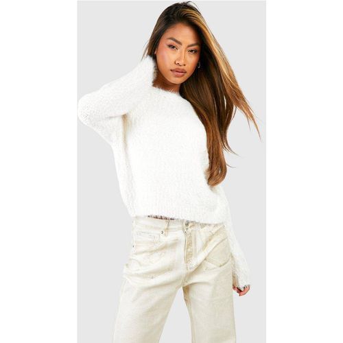 Boohoo Women's Oversized Fluffy Knit Jumper in Ivory | : Large