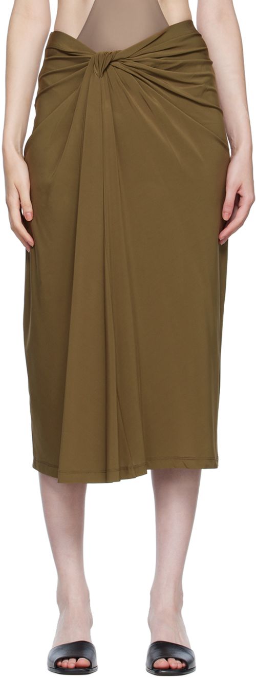 SSENSE EXCLUSIVE BROWN VISCOSE MIDI SKIRT
