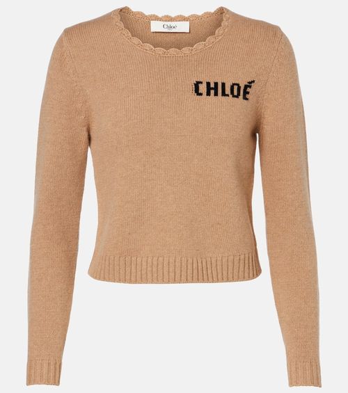 Chloé Logo wool and cashmere sweater