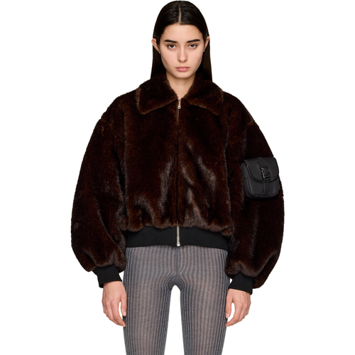 Coperni Faux Fur Bomber Jacket in Brown
