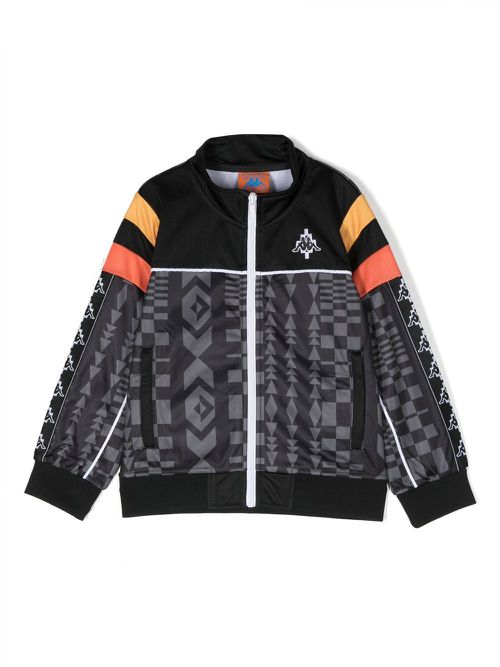 Geometric-print track jacket - Black