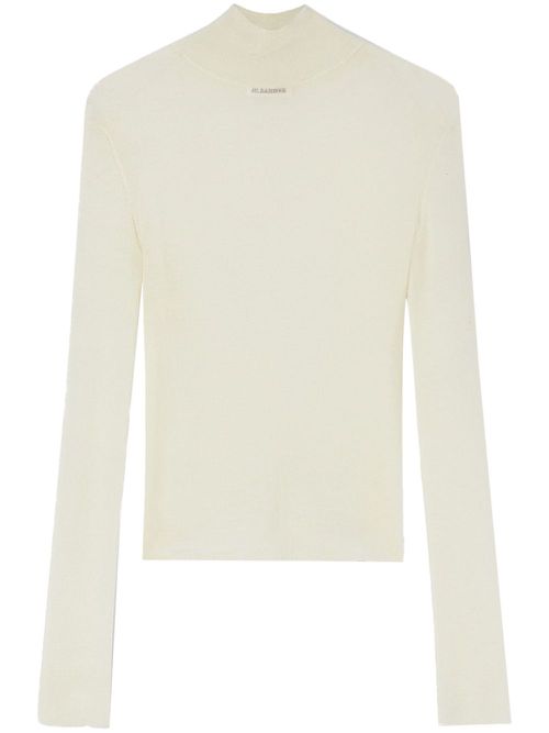 Semi-sheer logo-patch top - White