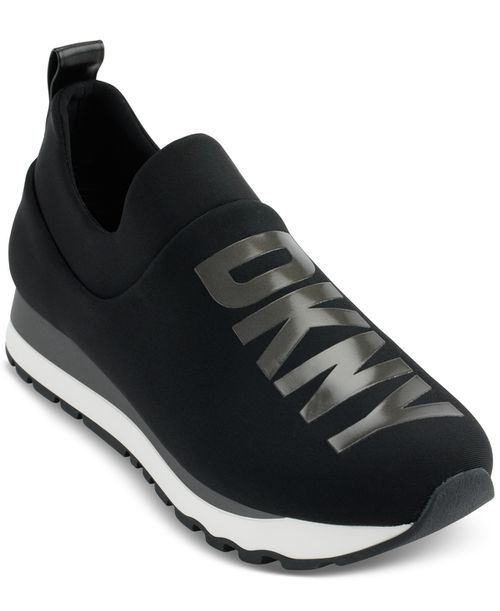 Women's Jadyn Logo Slip-On Sneakers, Created for Macy's - Black/ Dark Gunmetal
