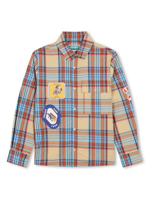 Plaid cotton shirt - Neutrals