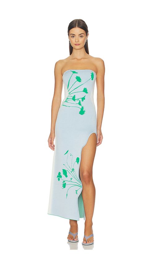 Vestido iris flower print maxi tank en color bebe azul L también en M, S