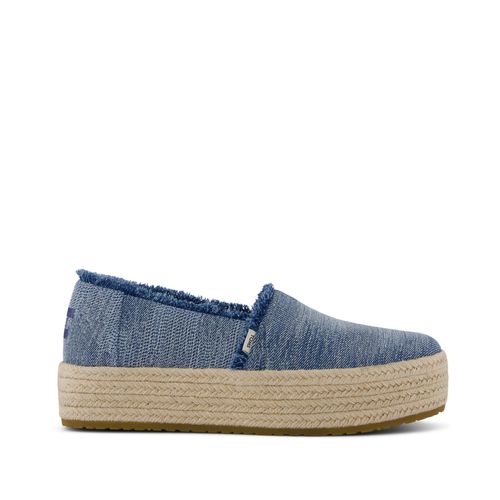 Women's Valencia Platform Espadrille Textured Denim Slip On