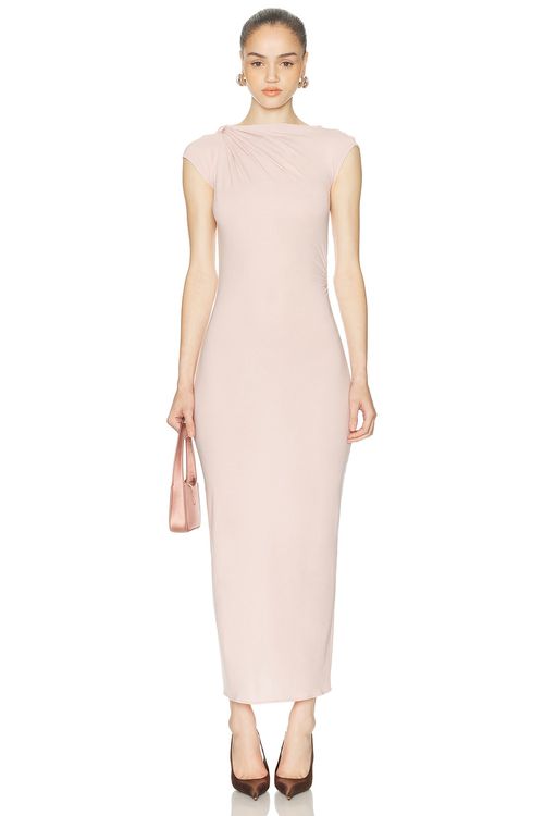 Atlein Halter Neck Dress in Blush - Pink. 34 also