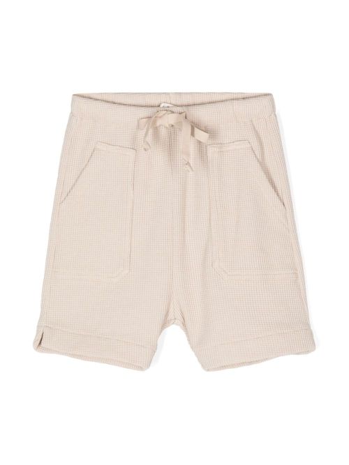 Drawstring-waistband waffle shorts - Neutrals