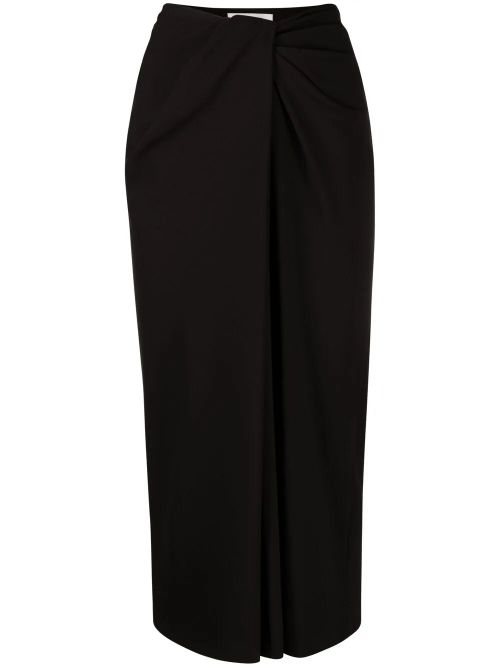Twist-Detail Pencil Skirt — Black