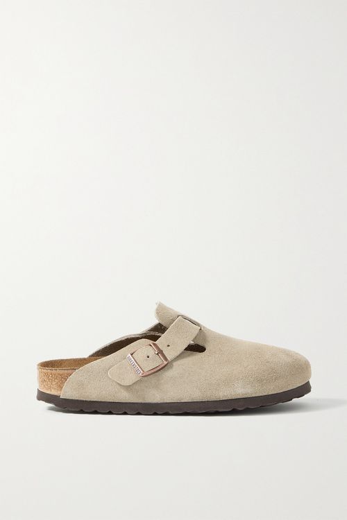 Boston Suede Clogs - Taupe