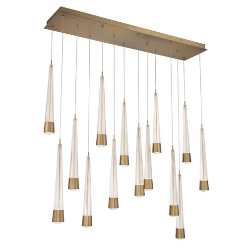Aged Brass LED Chandelier from the Quill Collection