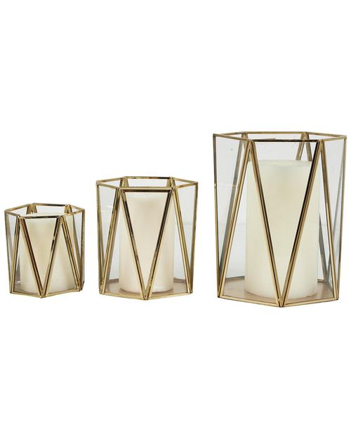 Peyton Lane Modern Metal Candle Lantern Set