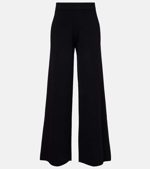 Lama crêpe wide-leg pants