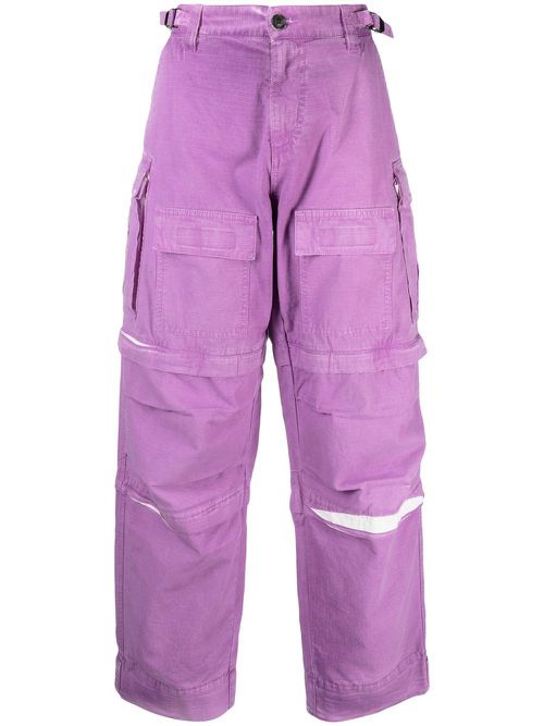 Wide-leg cargo pants - Purple