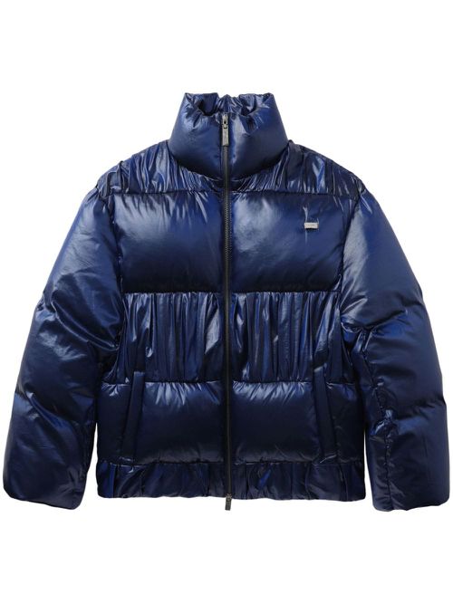 High-neck puffer jacket - Blue