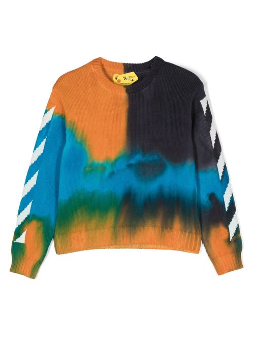 Logo-print cotton sweatshirt - Orange