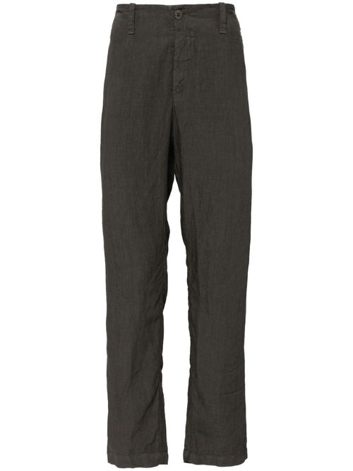 Regular fit linen trouser - Grey