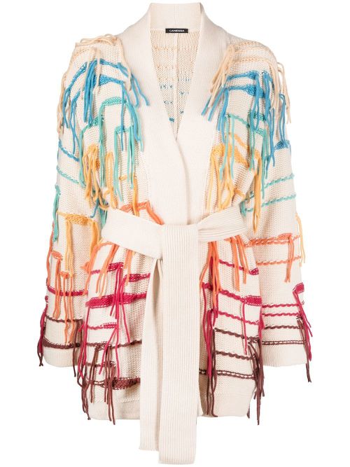 Rainbow Dream frayed cardigan - Neutrals