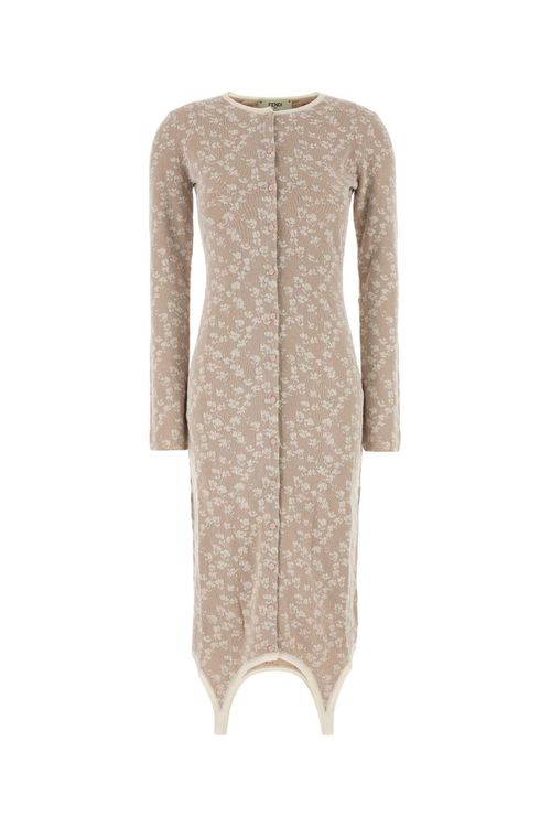 Embroidered Cotton Blend Dress