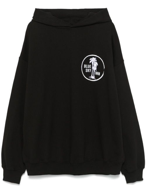 Logo-print hoodie - Black