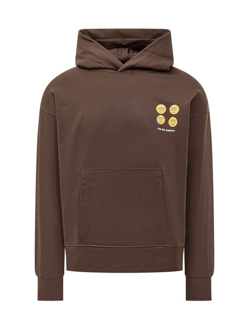 Brown Graphic Hood Sweatshirt