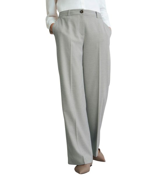 Women's Ellie Wide Leg Tailored Trousers - Beige/Khaki