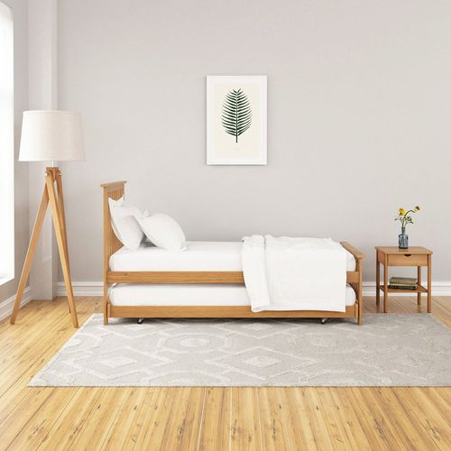 Finn Oak Guest Bed, Pull Out Wooden Trundle Bed | Roseland