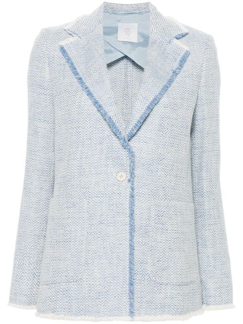 Fringed single-breasted blazer - Blue