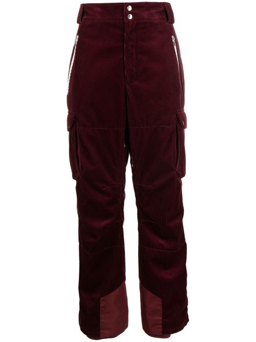 Logo-embroidered corduroy trousers