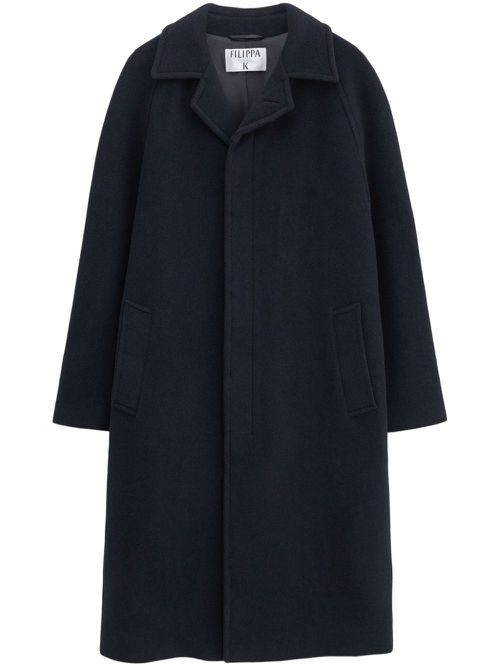 Notched-lapels single-breasted coat - Black