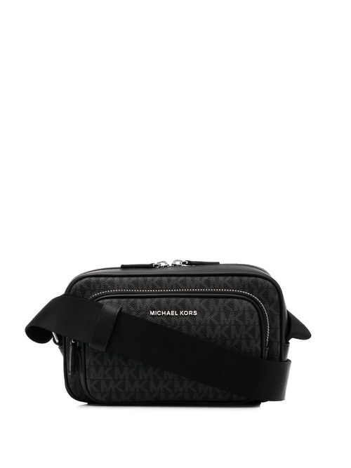Hudson logo-print messenger bag - Black