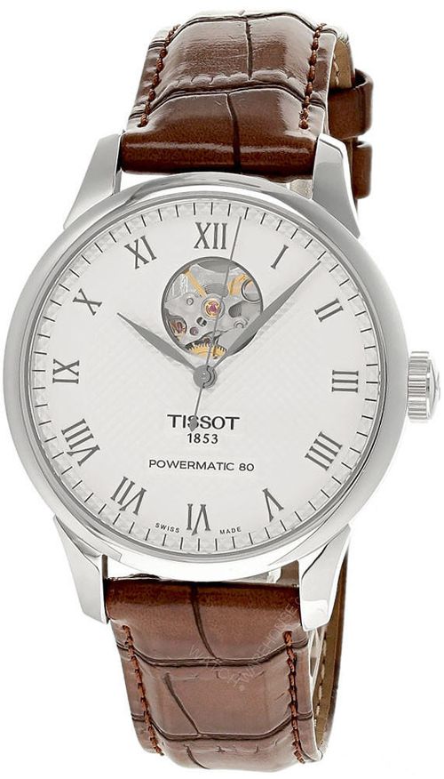 TISSOT Le Locle Powermatic 80 Open Heart LTHR Men's Watch T006.407.16.033.01 / T0064071603301